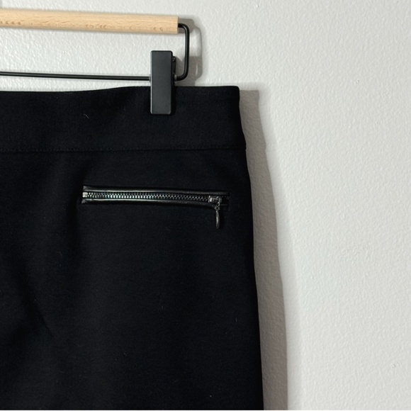 Banana Republic Mini Skirt Black Faux Leather Trim Zip Pockets Edgy Lined Sz 8 - Picture 5 of 12
